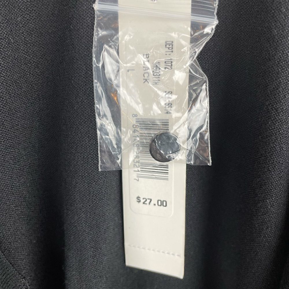 NWT Sharagano Black Cardigan Sweater and White Belt Size L - Picture 7 of 8